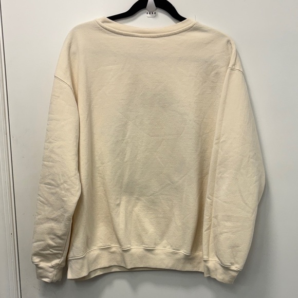 DISNEY WOMENS WINNIE THE POOH CHENILLE PATCH GRAPHIC SWEATSHIRT CREAM SIZE XXL - Picture 3 of 5